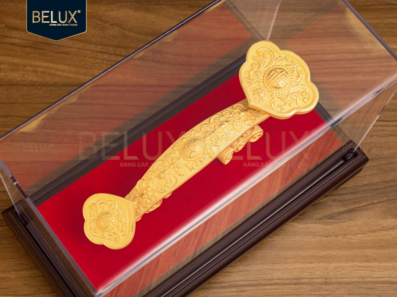 Gậy Như Ý dát vàng cát 20.5x6.5x7.5cm